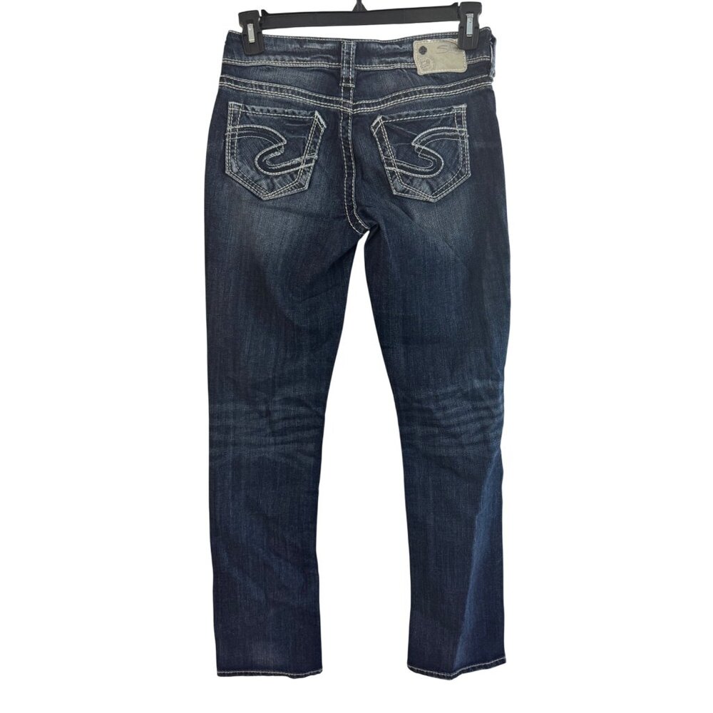 Silver Suki Straight Jeans Womens W28/L32 Dark Wash Mid-Rise Western Style Stret